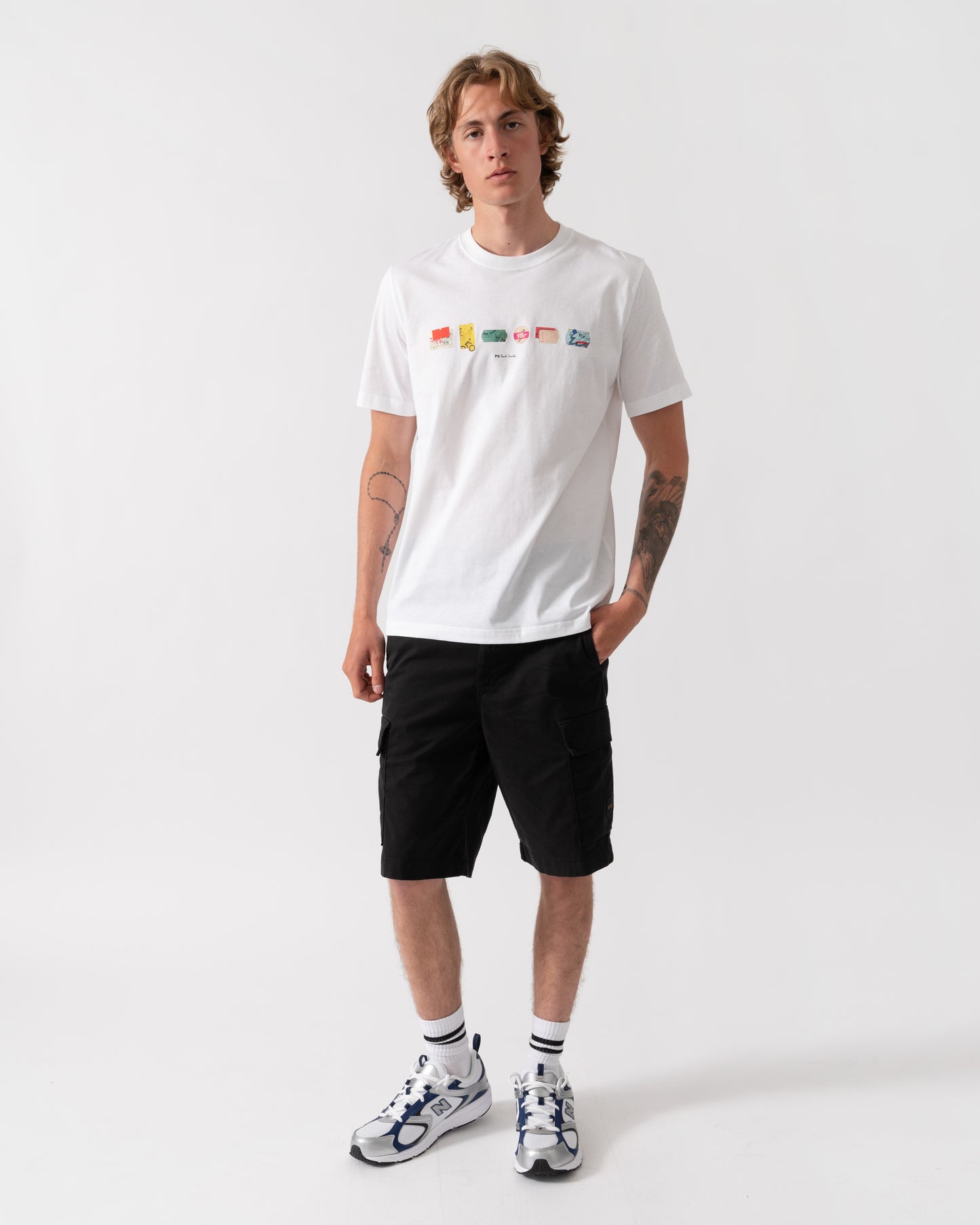 PS Paul Smith Mens "In A Row" Graphic T-Shirt - 01 White