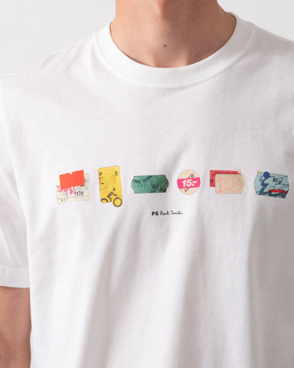 PS Paul Smith Mens "In A Row" Graphic T-Shirt - 01 White