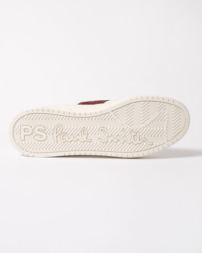 sole of a PS Paul Smith Rye Leather Mens Trainer in 01 White