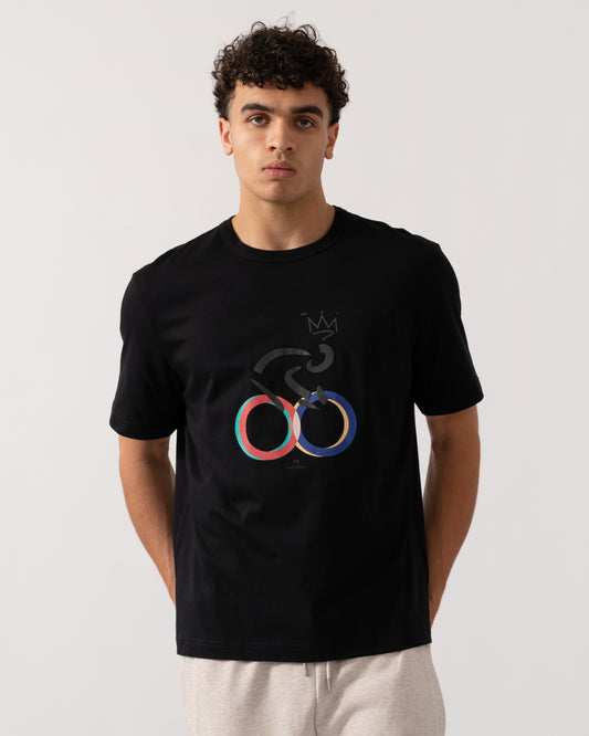 PS Paul Smith Mens Casual Fit Cyclist T-Shirt - 79 Black