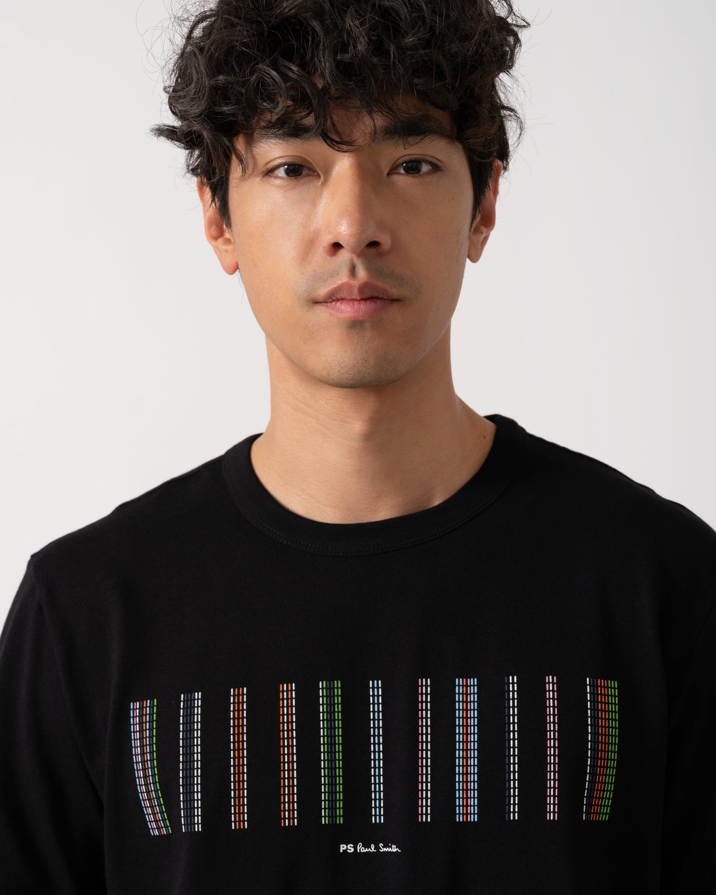 PS Paul Smith Mens Casual Fit Stripe Graphic T-Shirt - 79 Black