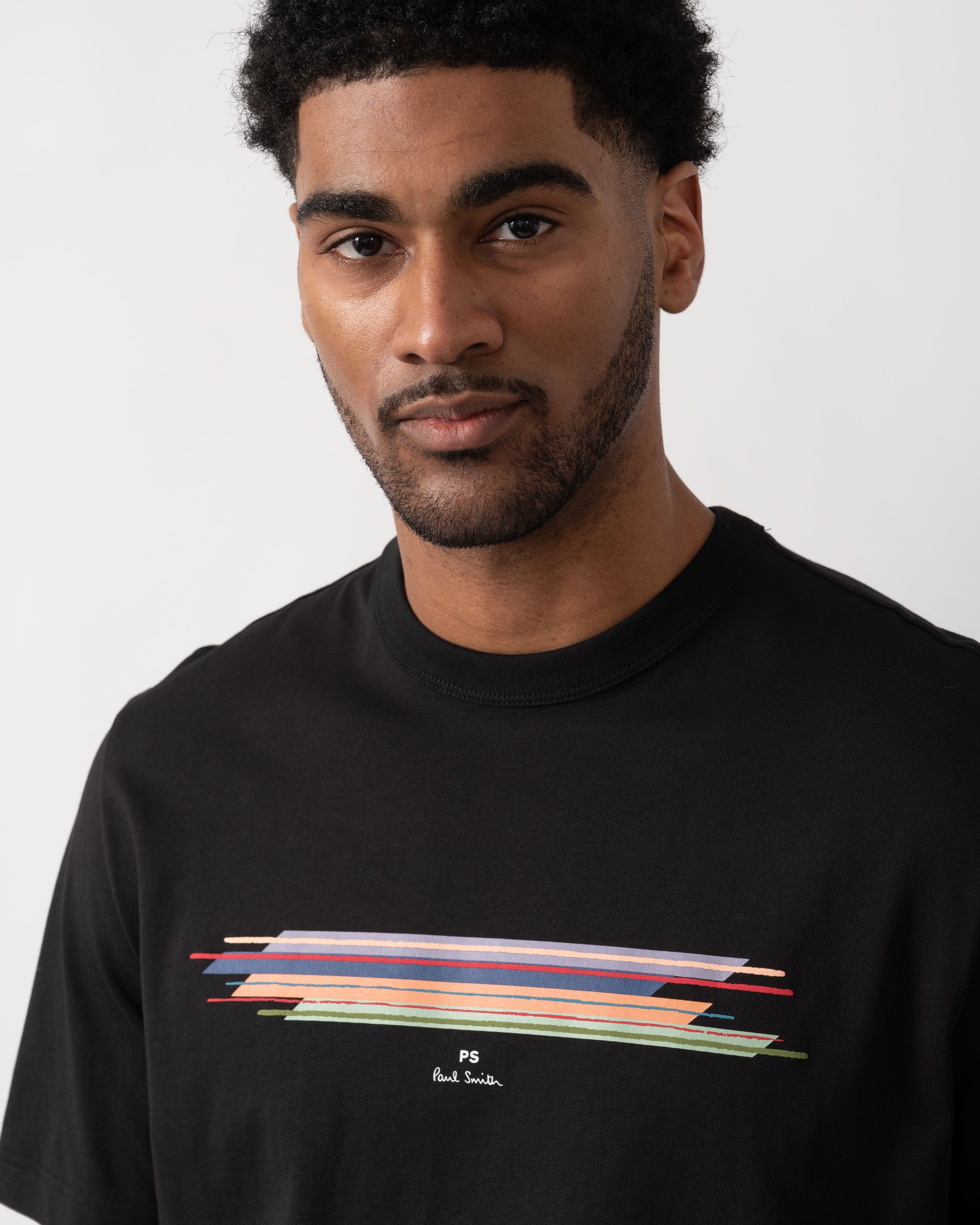 PS Paul Smith Mens Casual Fit Stripe T-Shirt - 79 Black | CHO | Designer Mens T-Shirts