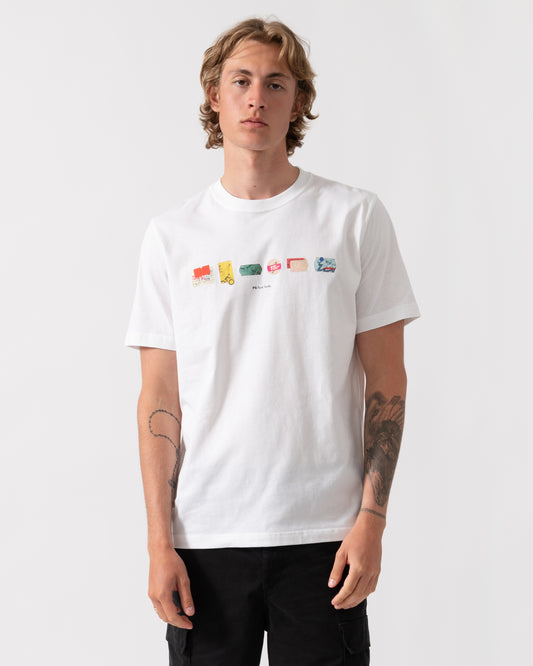 PS Paul Smith Mens "In A Row" Graphic T-Shirt - 01 White
