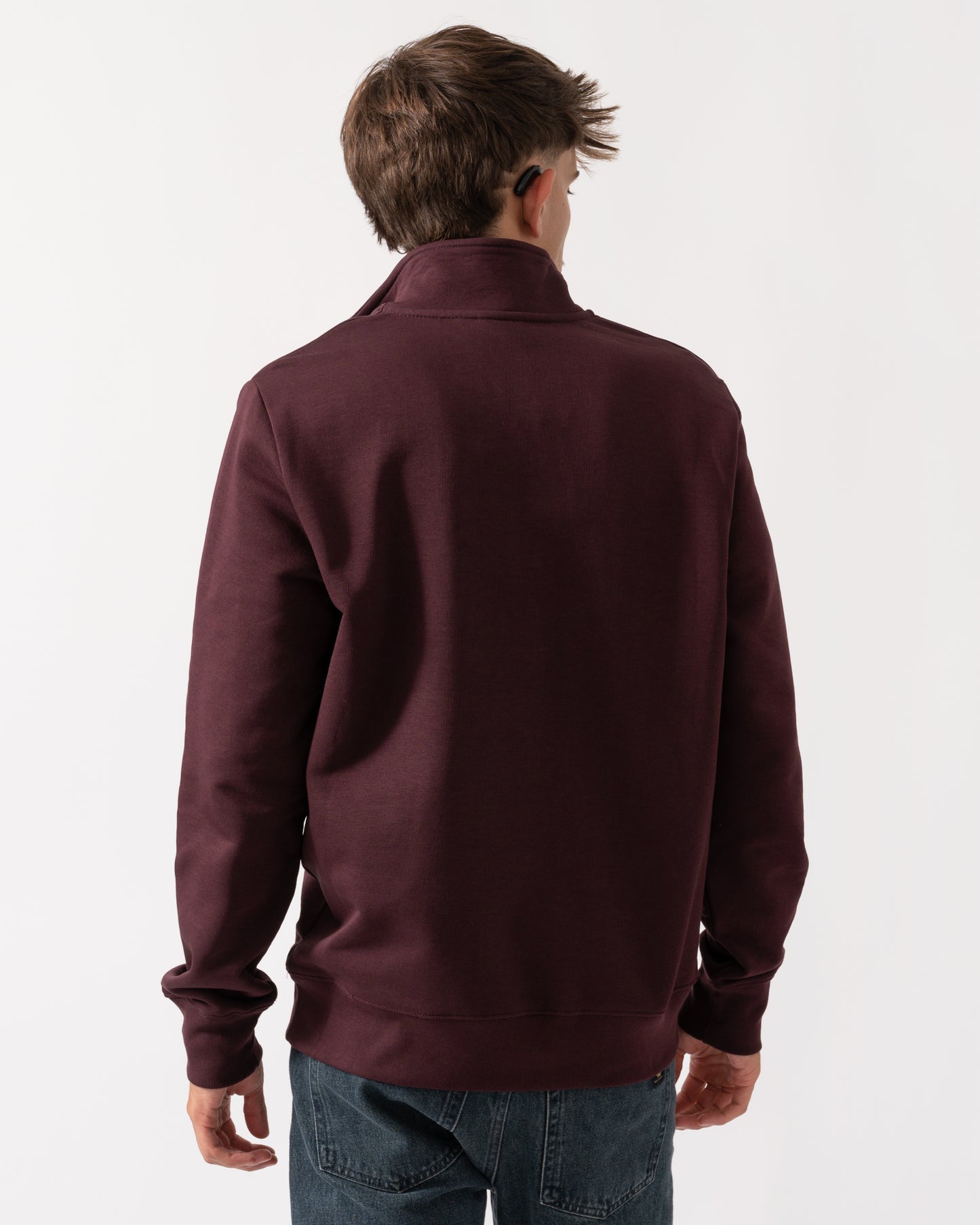 PS Paul Smith Mens Long Sleeve Half Zip Top with Zebra Logo - 29A Very Dk Red