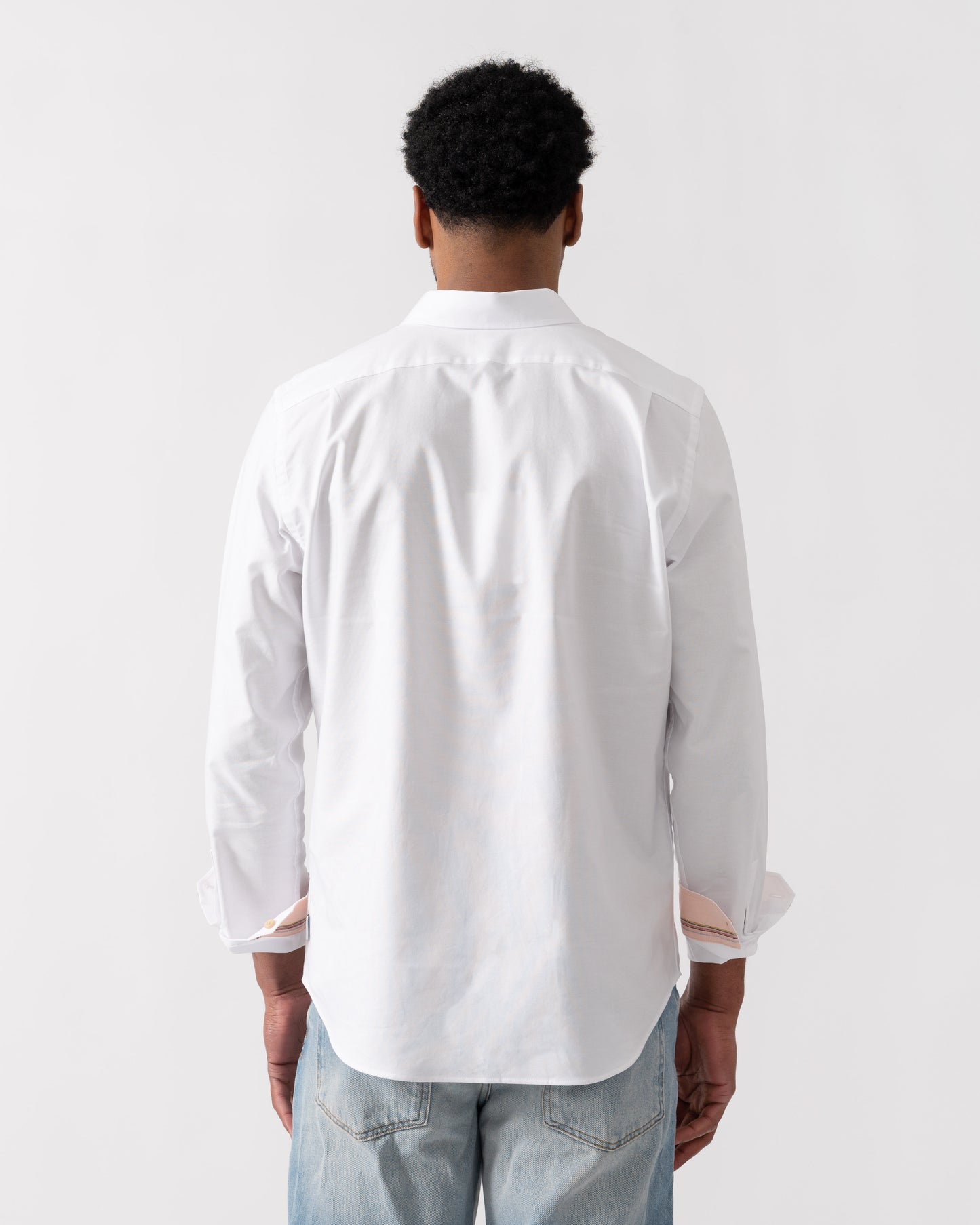 PS Paul Smith Mens Long Sleeve Tailored Fit Shirt With Button Down Collar - 01 White | CHO | Designer Mens Long Sleeve Shirts