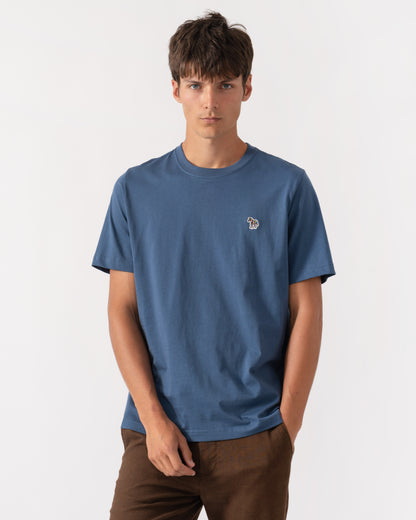 Front if PS Paul Smith Mens Organic Cotton Zebra Logo T-Shirt - 46E Indigo