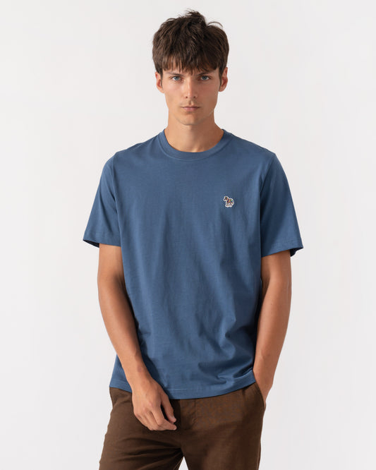 Front if PS Paul Smith Mens Organic Cotton Zebra Logo T-Shirt - 46E Indigo