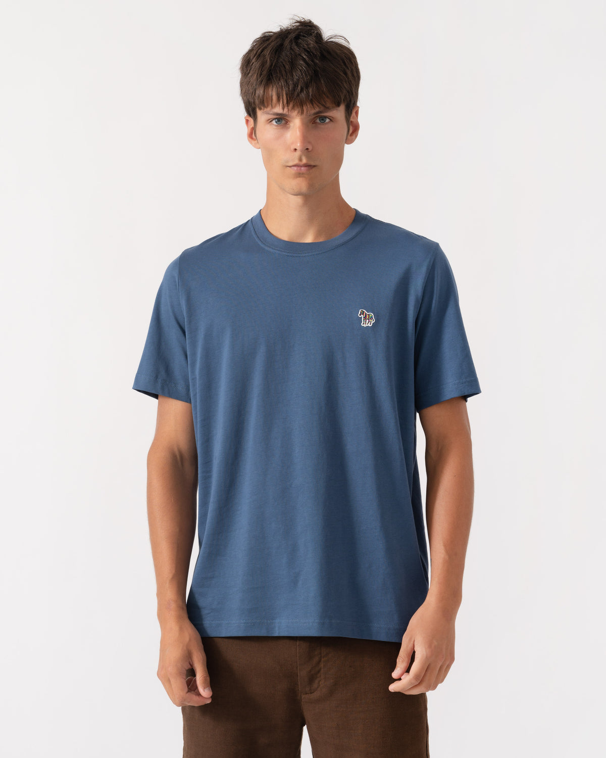 Detail of PS Paul Smith Mens Organic Cotton Zebra Logo T-Shirt - 46E Indigo