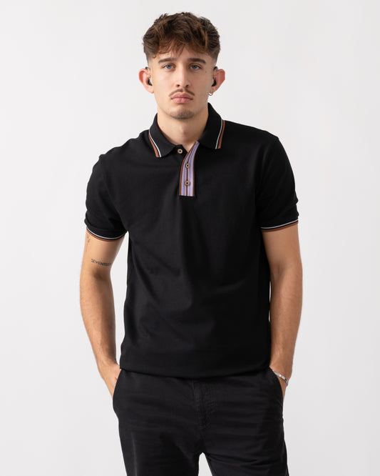 PS Paul Smith Mens Reg Fit Short Sleeve Polo Shirt - 79 Black