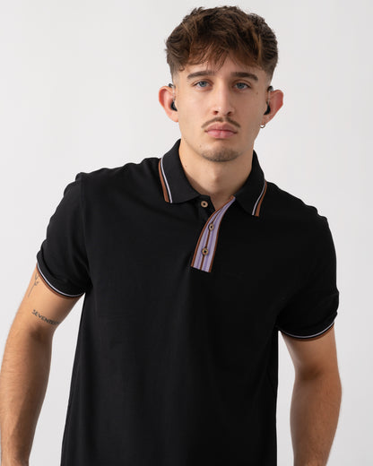PS Paul Smith Mens Reg Fit Short Sleeve Polo Shirt - 79 Black