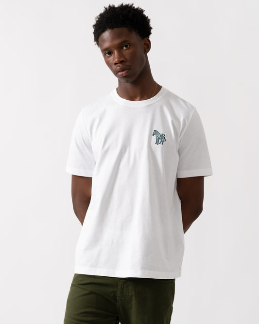 PS Paul Smith Mens Reg Fit Small Zebra Logo T-Shirt - 01 White