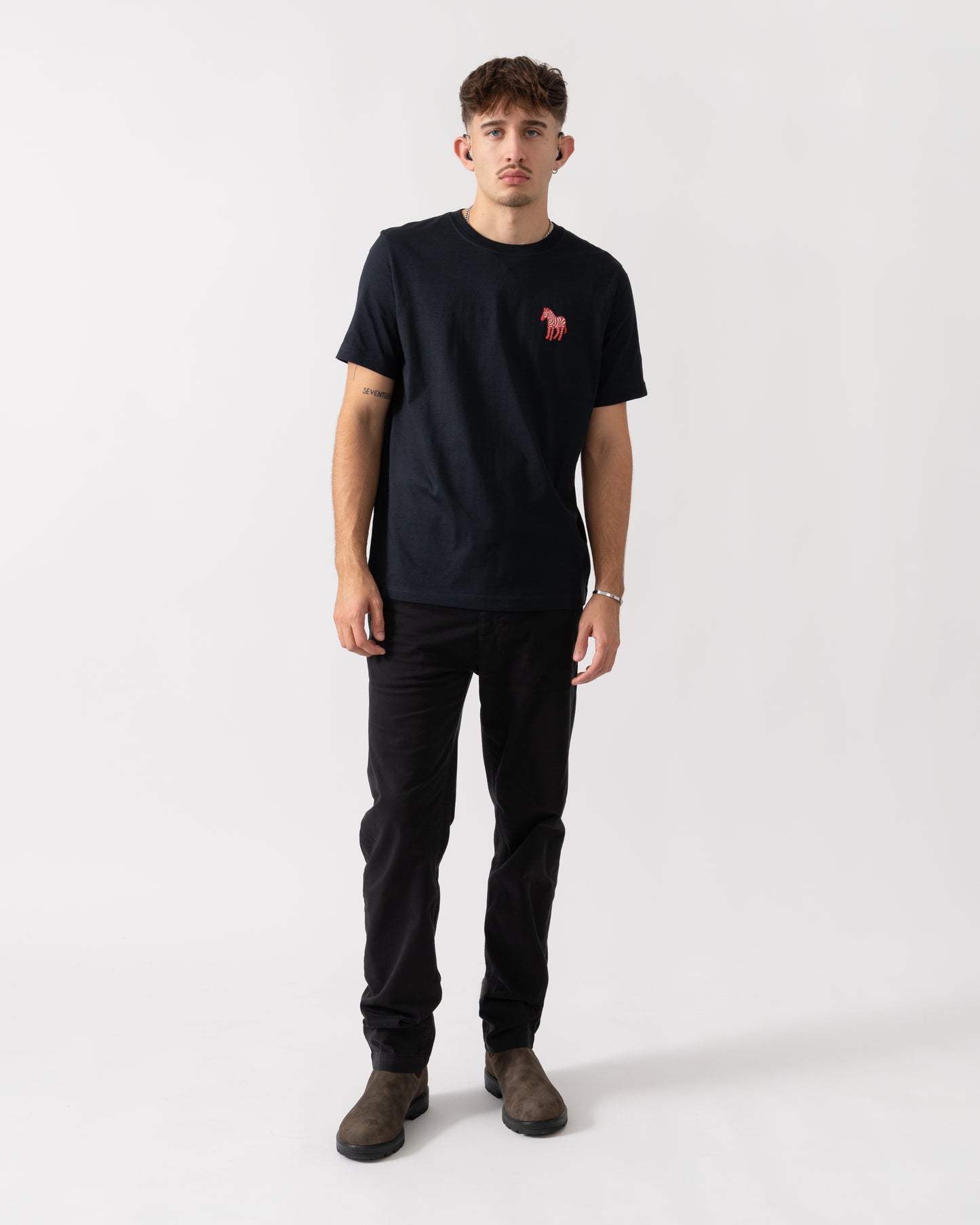 PS Paul Smith Mens Reg Fit Small Zebra Logo T-Shirt - 49 Very Dark Navy