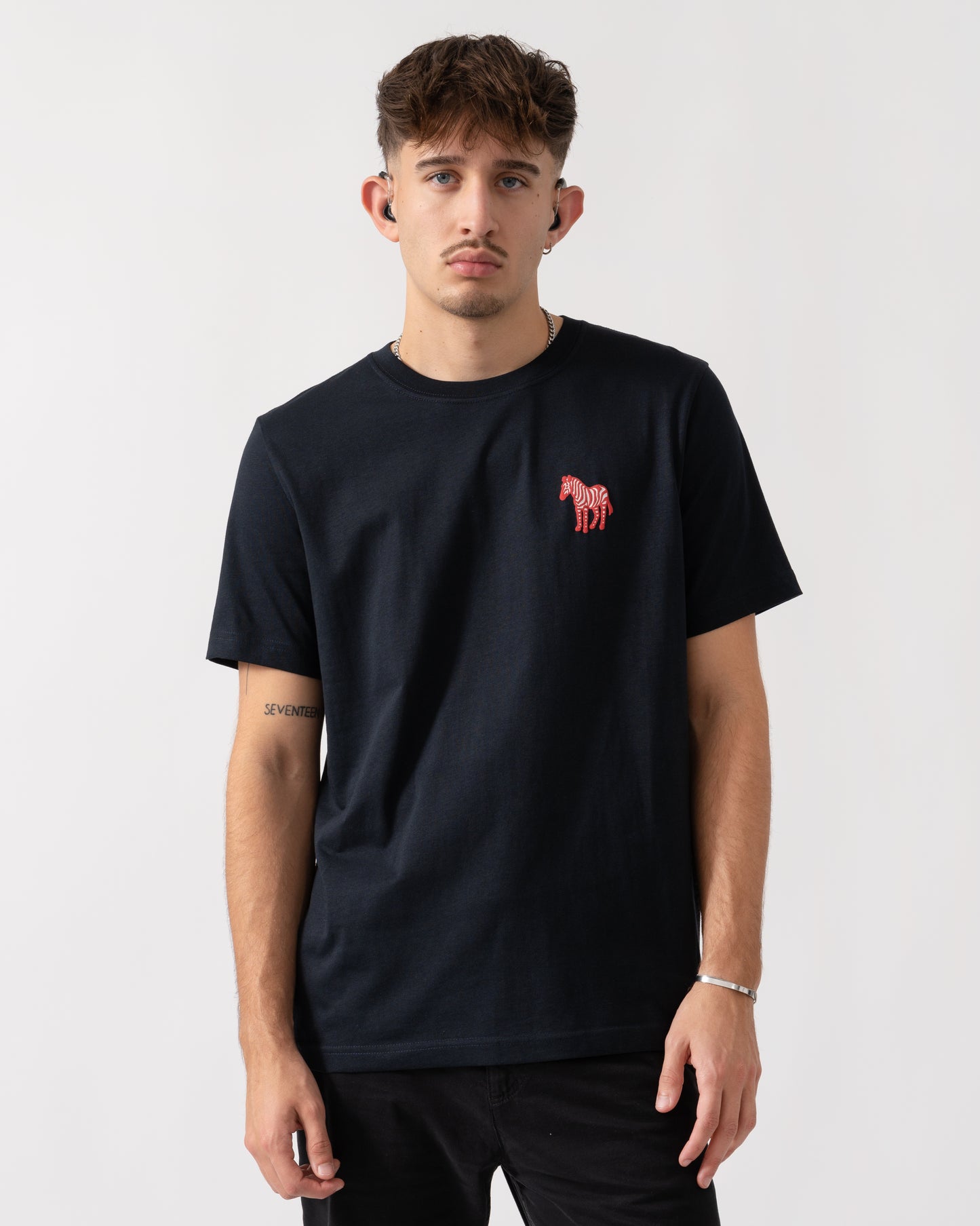 PS Paul Smith Mens Reg Fit Small Zebra Logo T-Shirt - 49 Very Dark Navy