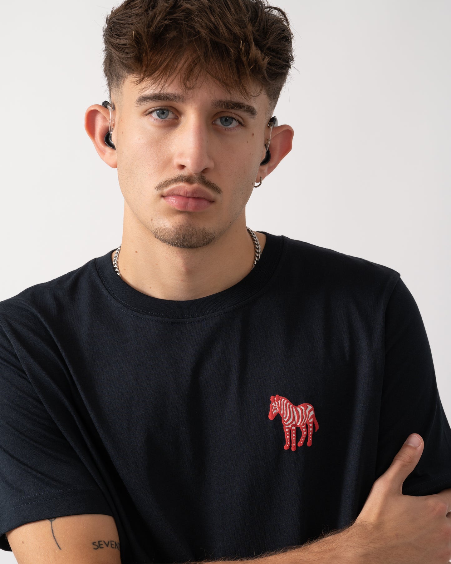 PS Paul Smith Mens Reg Fit Small Zebra Logo T-Shirt - 49 Very Dark Navy