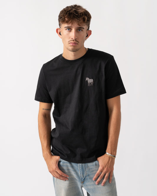 PS Paul Smith Mens Reg Fit Small Zebra Logo T-Shirt - 79 Black