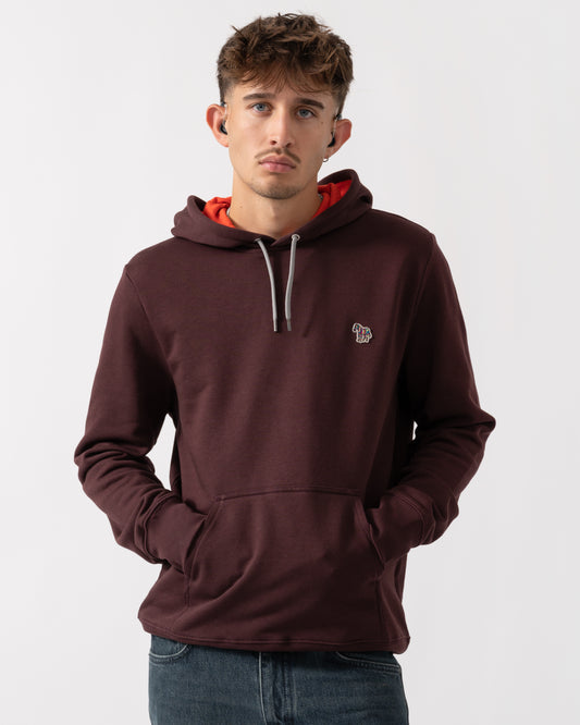 PS Paul Smith Mens Reg Fit Zebra Hoodie - 29A Very Dk Red