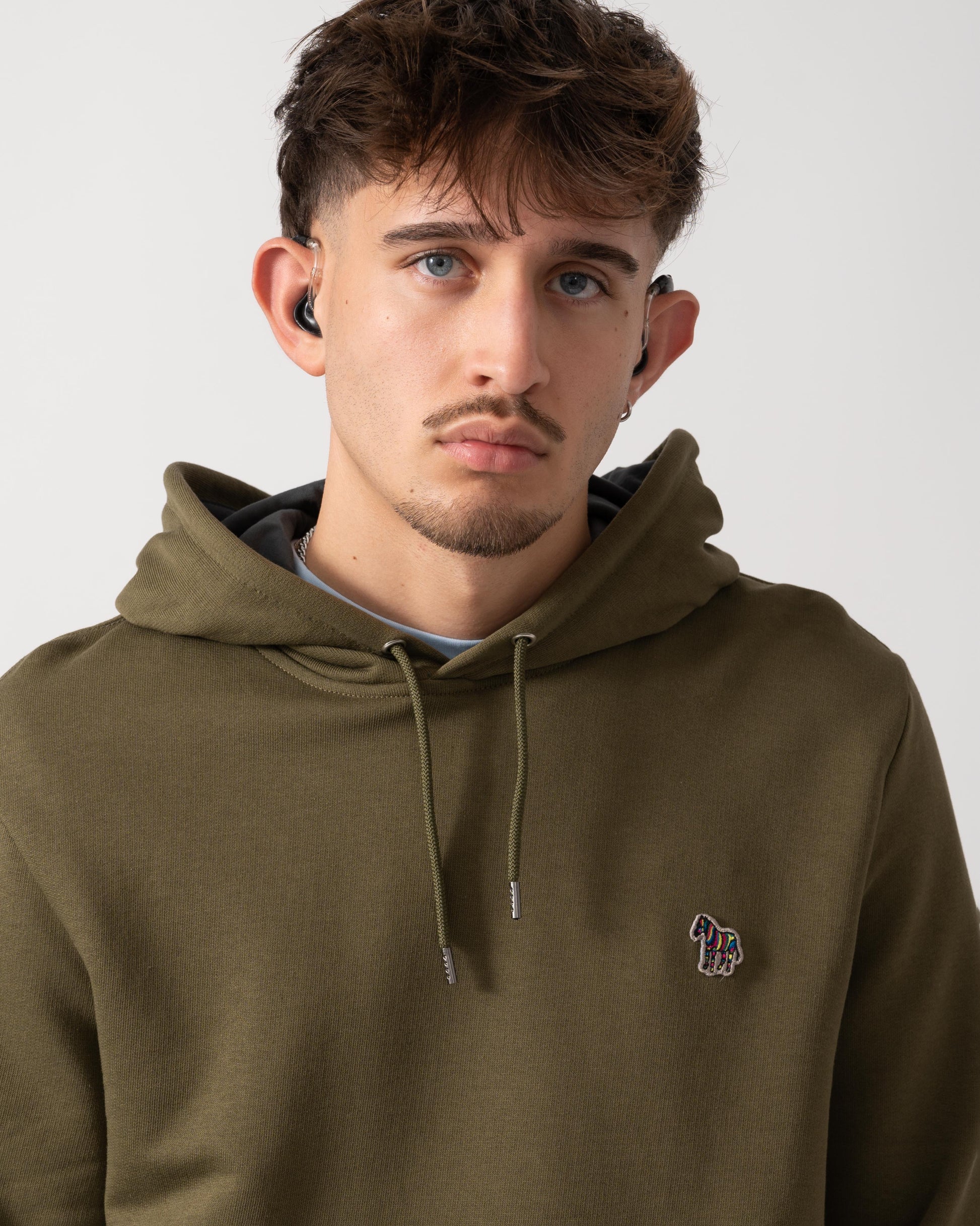 PS Paul Smith Mens Reg Fit Zebra Hoody - 36E Green detail