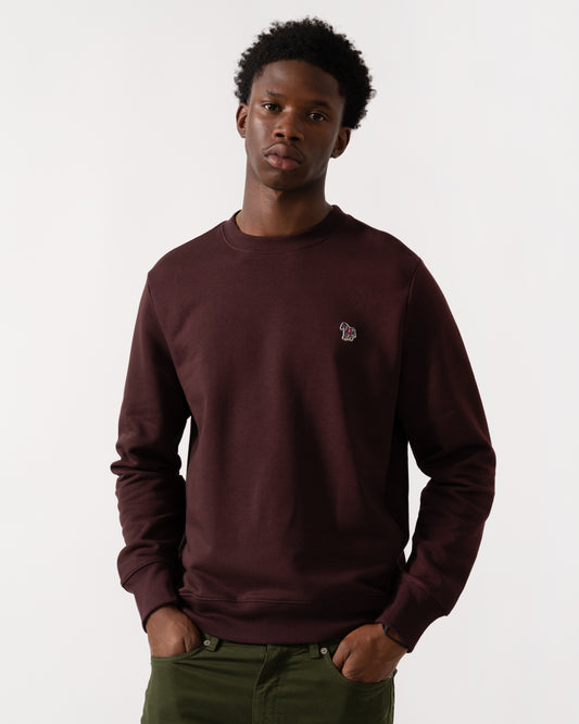 PS Paul Smith Mens Reg Fit Zebra Sweatshirt - 29A Very Dk Red