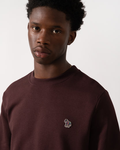 PS Paul Smith Mens Reg Fit Zebra Sweatshirt - 29A Very Dk Red