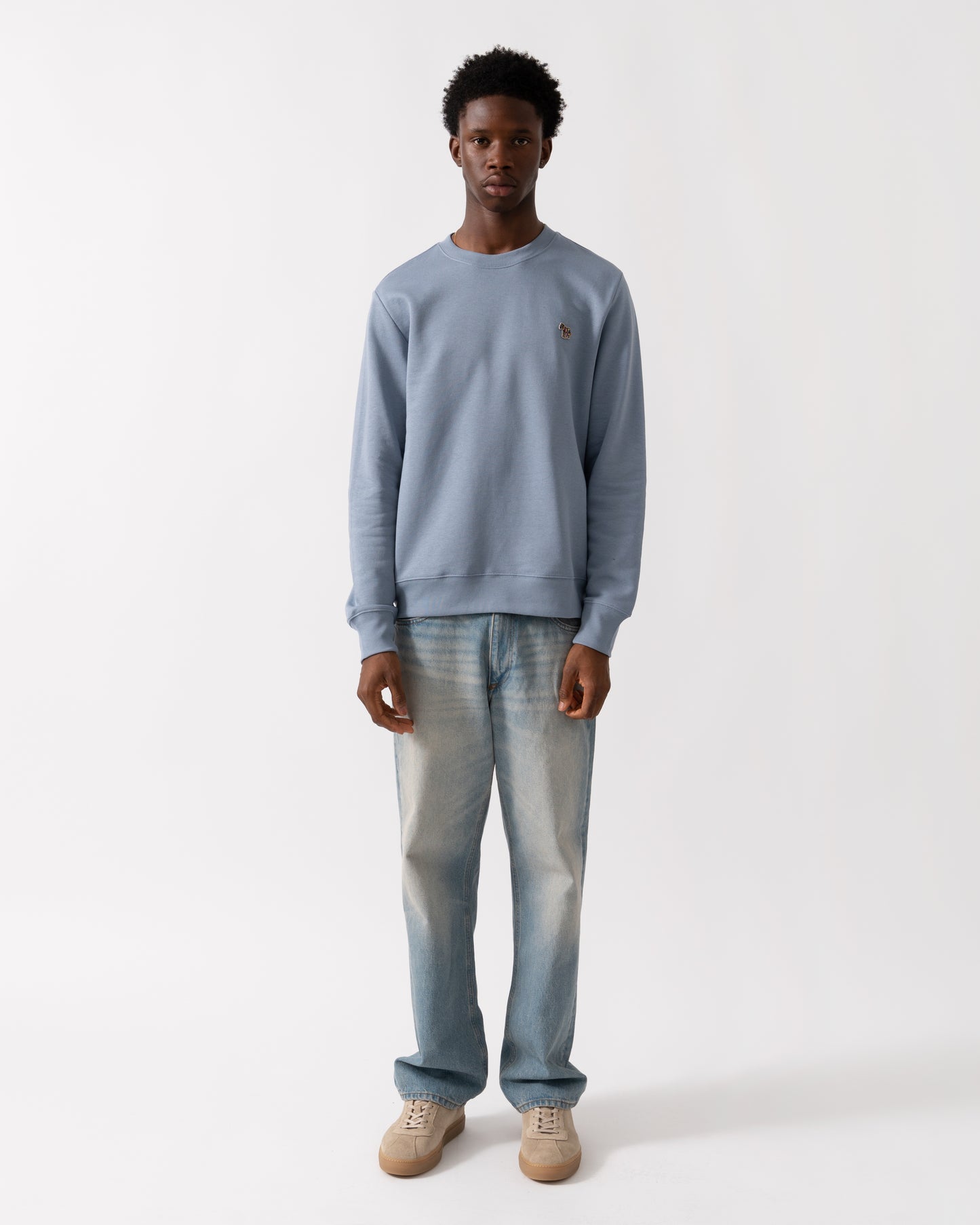 PS Paul Smith Mens Reg Fit Zebra Sweatshirt - 43G Greyish Blue