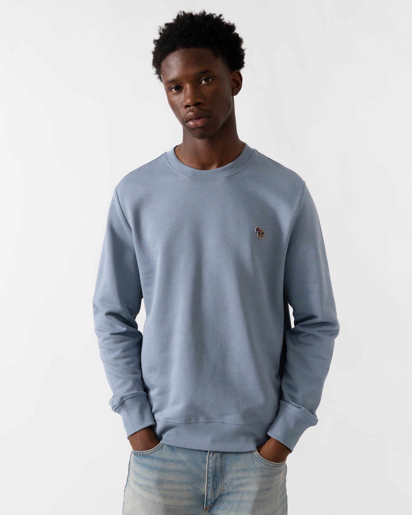 PS Paul Smith Mens Reg Fit Zebra Sweatshirt - 43G Greyish Blue