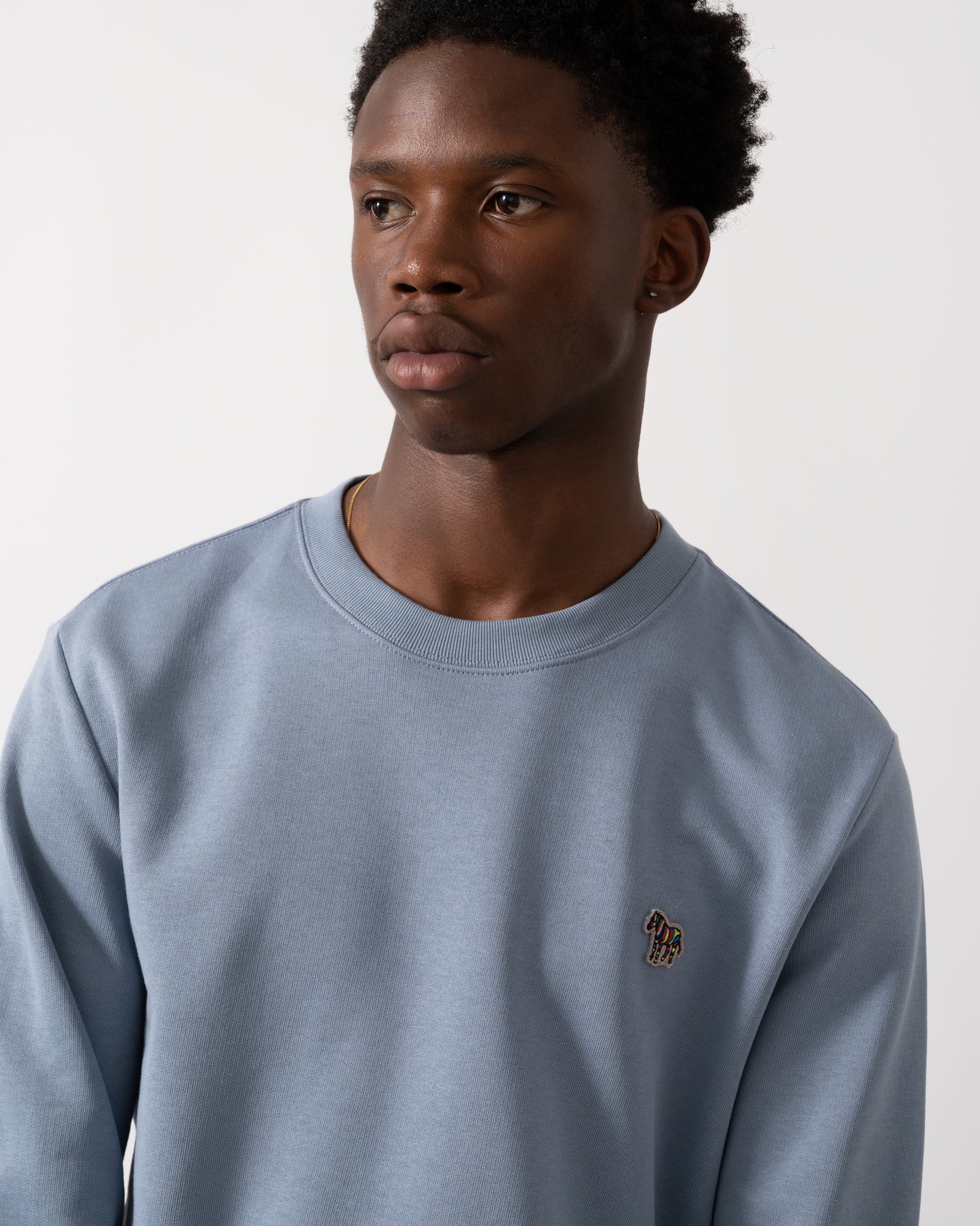 PS Paul Smith Mens Reg Fit Zebra Sweatshirt - 43G Greyish Blue