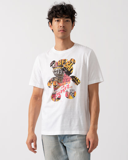 PS Paul Smith Mens Regular Fit Bear Collage T-Shirt - 01 White