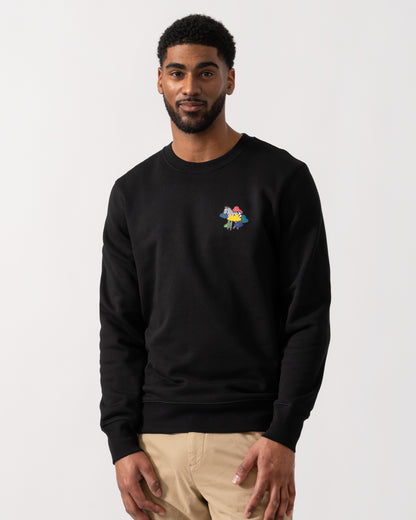 Model wearing a PS Paul Smith Mens Regular Fit Cloud Zebra Sweatshirt in 79 Black - Main