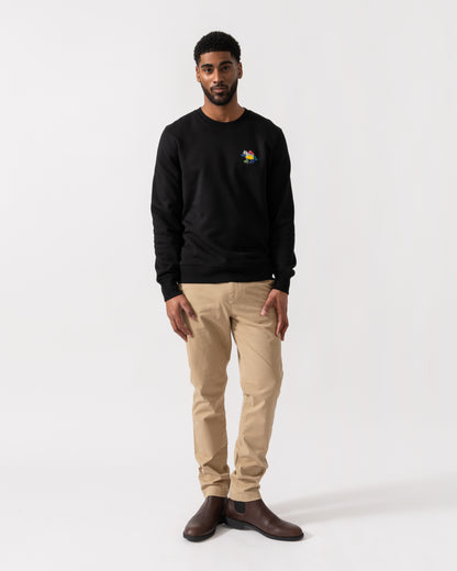Model wearing a PS Paul Smith Mens Regular Fit Cloud Zebra Sweatshirt in 79 Black - Full Length
