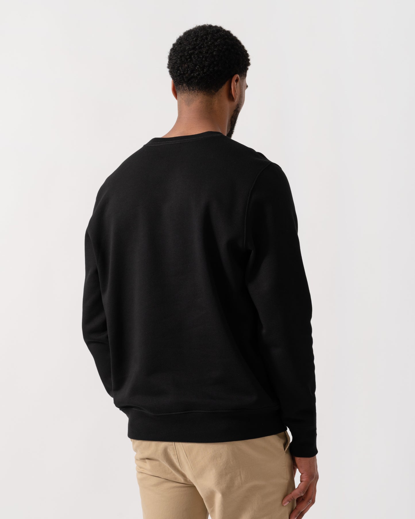 Model wearing a PS Paul Smith Mens Regular Fit Cloud Zebra Sweatshirt in 79 Black - Back