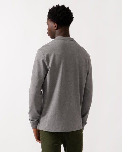 PS Paul Smith Mens Regular Fit Long Sleeve Classic Zebra Polo - 72 Grey Melange