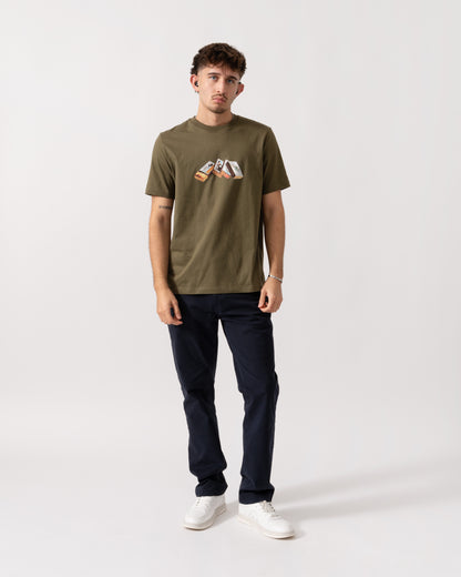 PS Paul Smith Mens Matchboxes Graphic T-Shirt - 36F Green full length