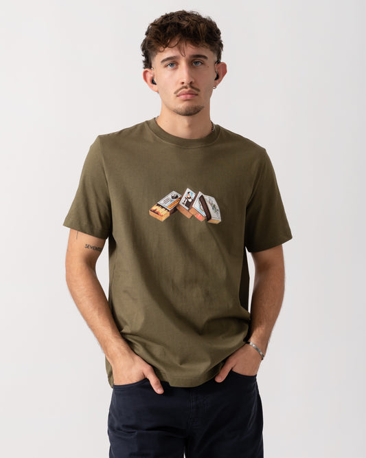 PS Paul Smith Mens Matchboxes Graphic T-Shirt - 36F Green main