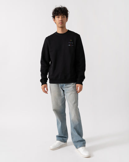 PS Paul Smith Mens Regular Fit Multicolour Text Sweatshirt - 79 Black