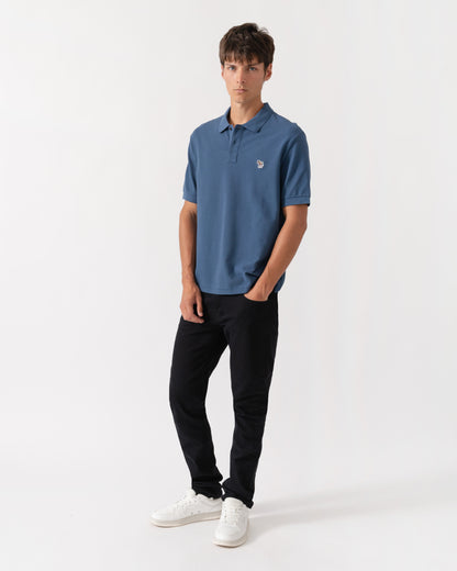 PS Paul Smith Mens Regular Fit Short Sleeve Organic Cotton Zebra Polo Shirt - 46G Indigo
