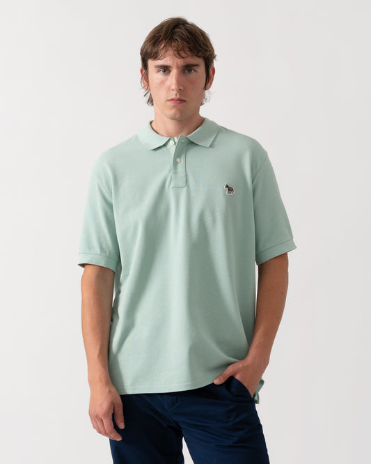 PS Paul Smith Mens Regular Fit Short Sleeve Organic Cotton Zebra Polo Shirt - 30C Green