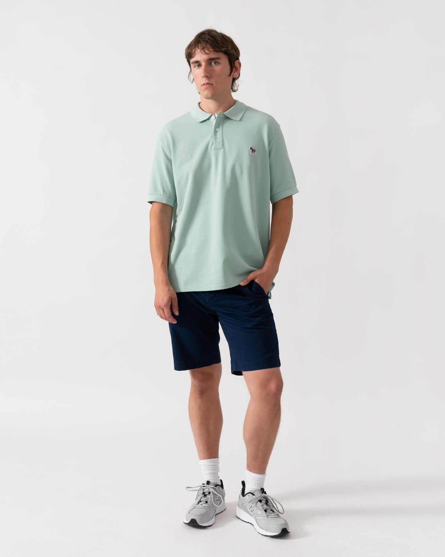 PS Paul Smith Mens Regular Fit Short Sleeve Organic Cotton Zebra Polo Shirt - 30C Green