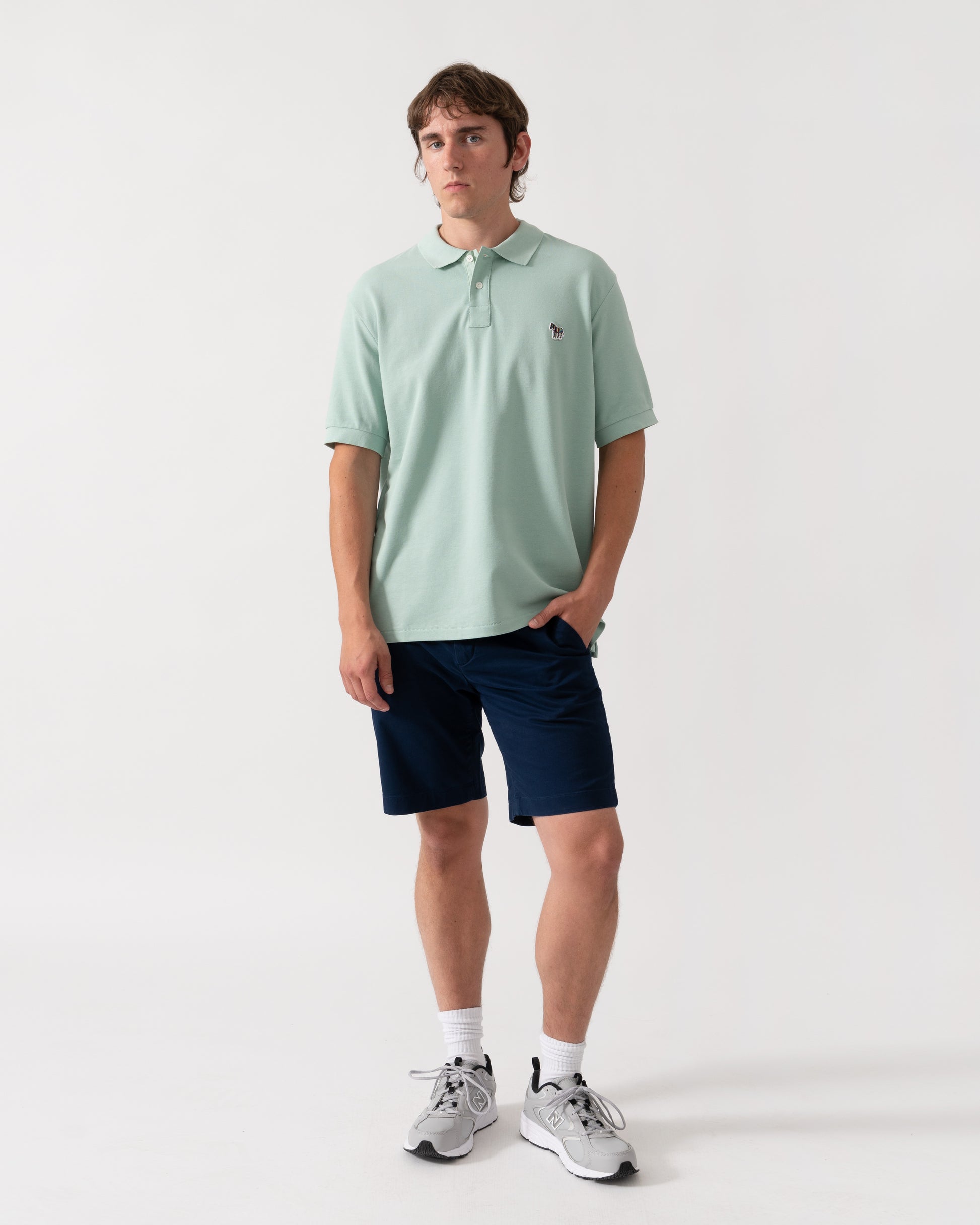 PS Paul Smith Mens Regular Fit Short Sleeve Organic Cotton Zebra Polo Shirt - 30C Green