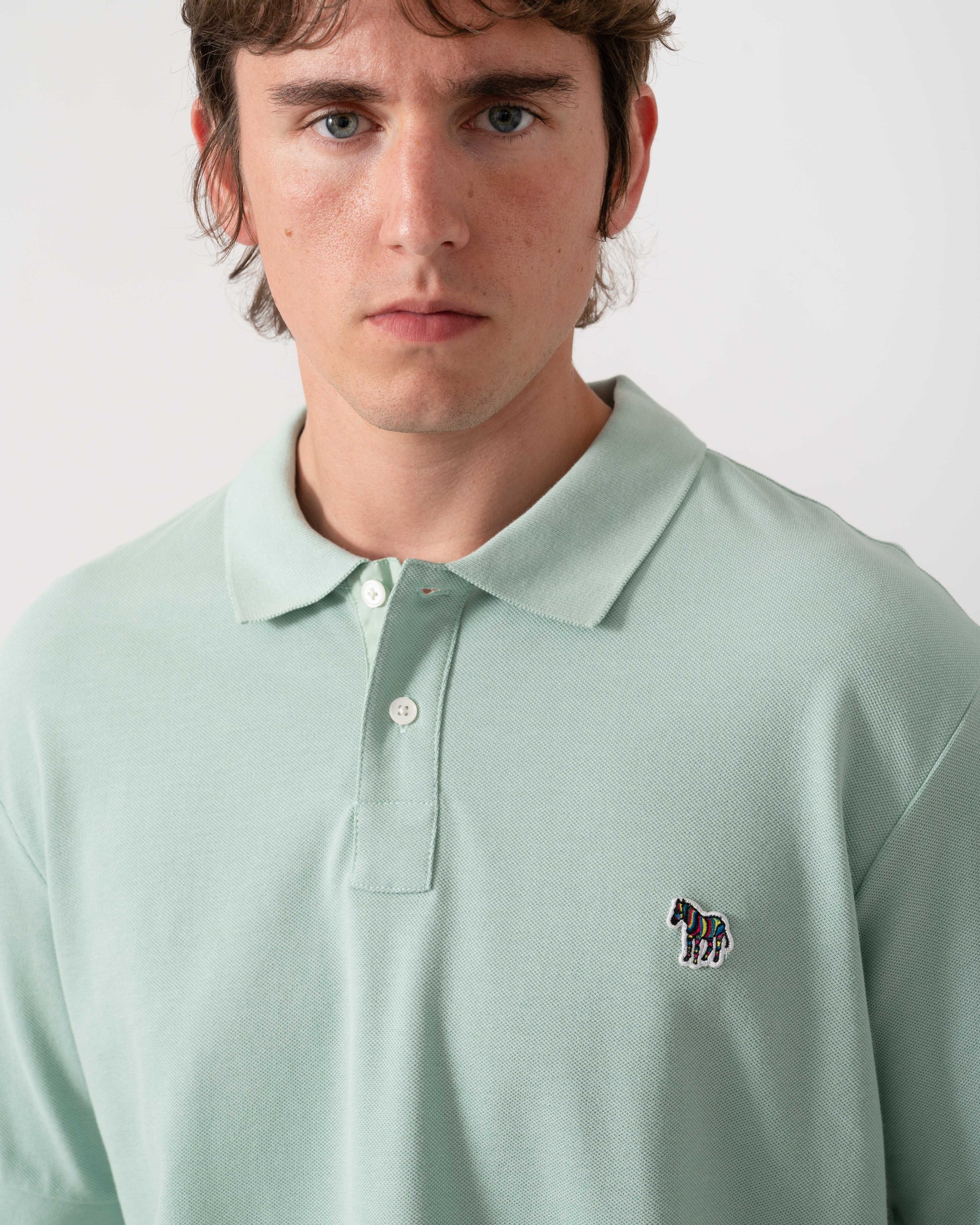 PS Paul Smith Mens Regular Fit Short Sleeve Organic Cotton Zebra Polo Shirt - 30C Green