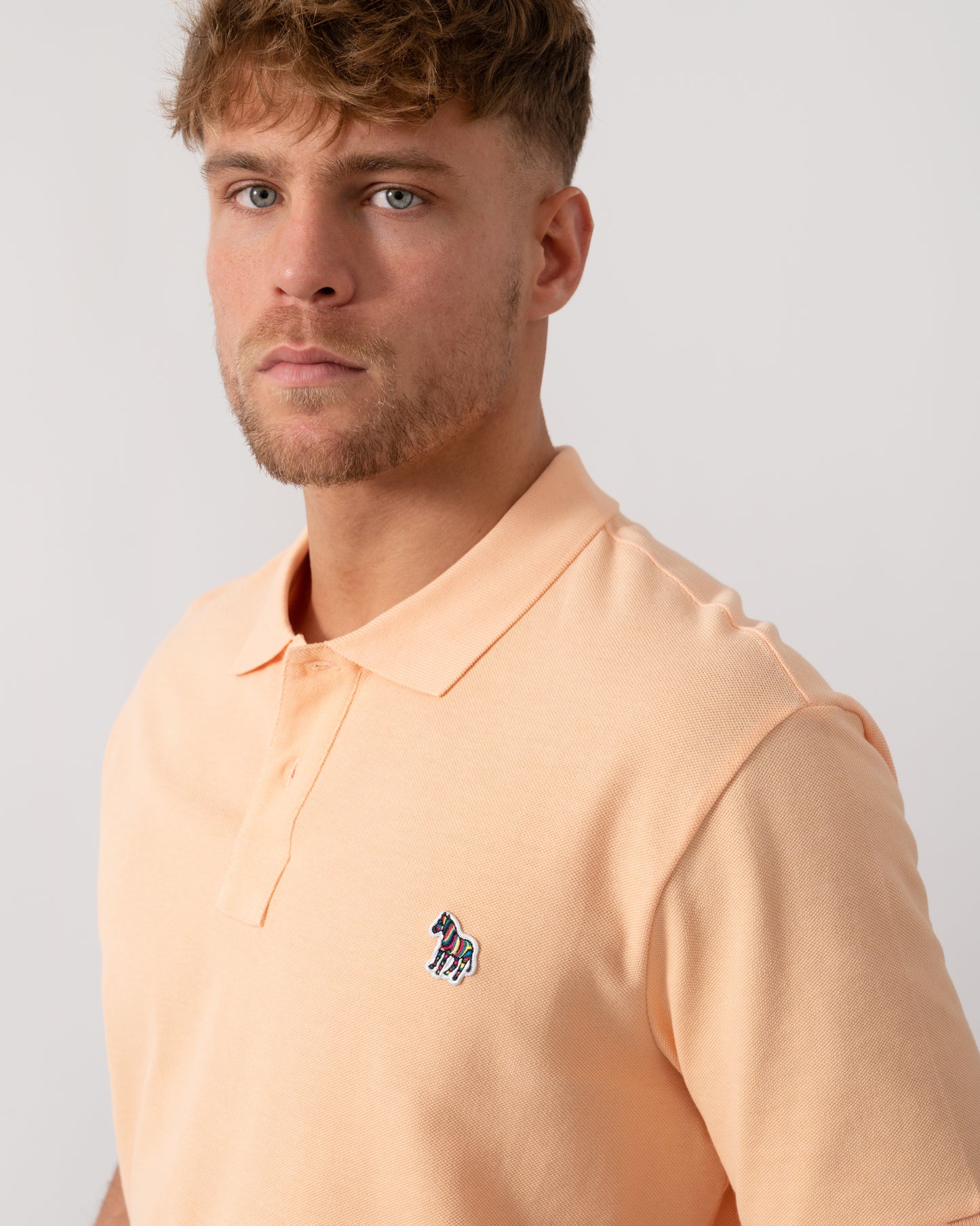 PS Paul Smith Mens Regular Fit Short Sleeve Zebra Polo Shirt - 15D Orange - Logo detail
