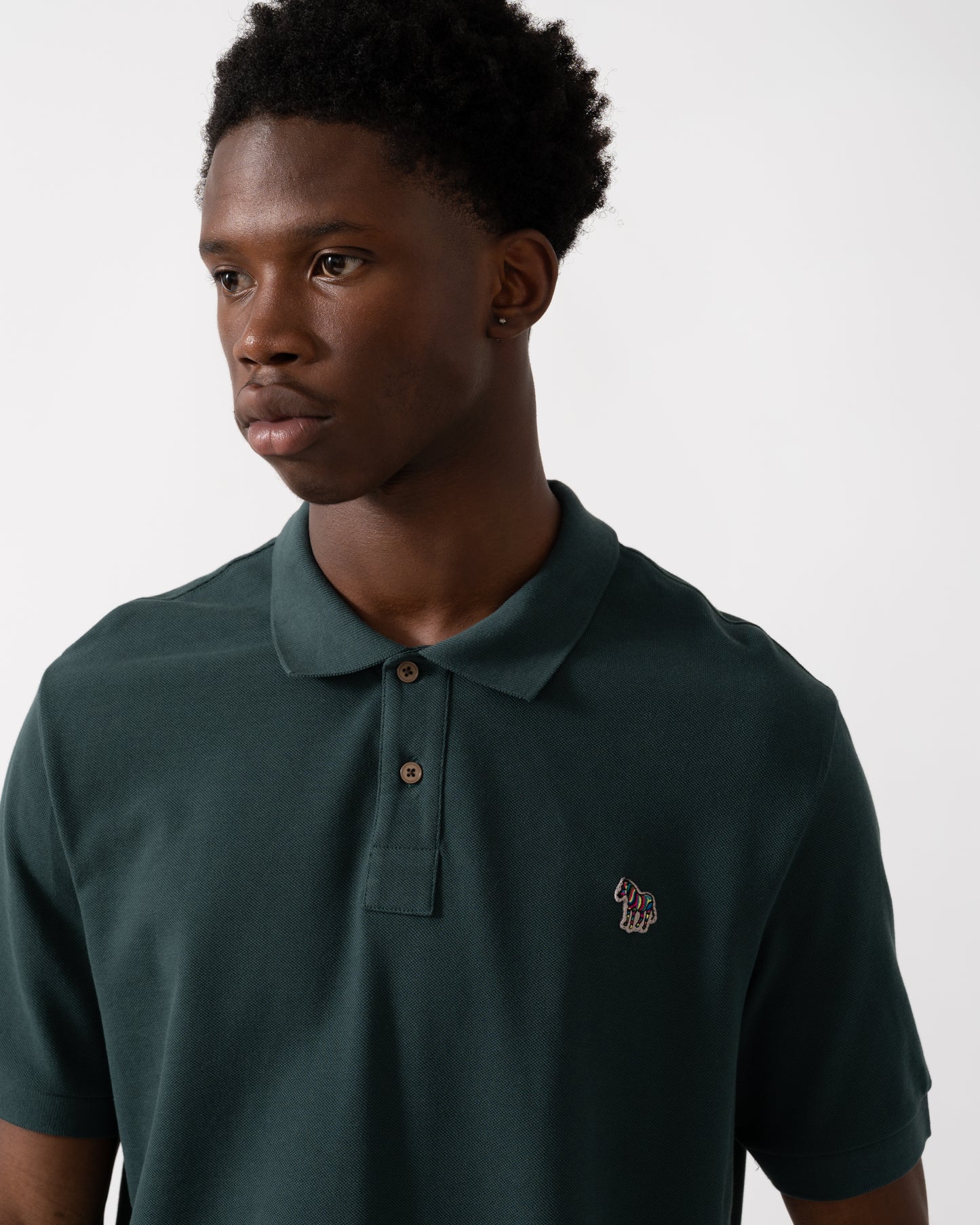 PS Paul Smith Mens Regular Fit Short Sleeve Zebra Polo Shirt - 37E Green
