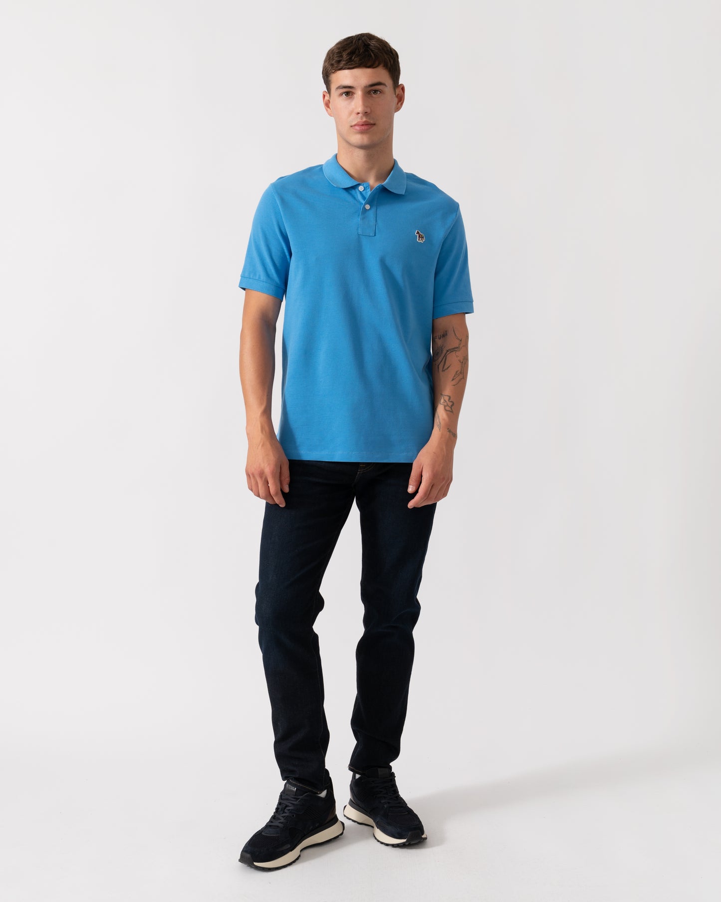PS Paul Smith Mens Regular Fit Short Sleeve Zebra Polo Shirt - 41D Sea Blue