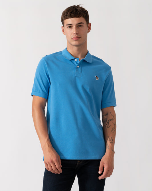PS Paul Smith Mens Regular Fit Short Sleeve Zebra Polo Shirt - 41D Sea Blue