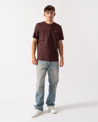 PS Paul Smith Mens Regular Fit Short Sleeve Zebra T-Shirt - 29B Dark Red
