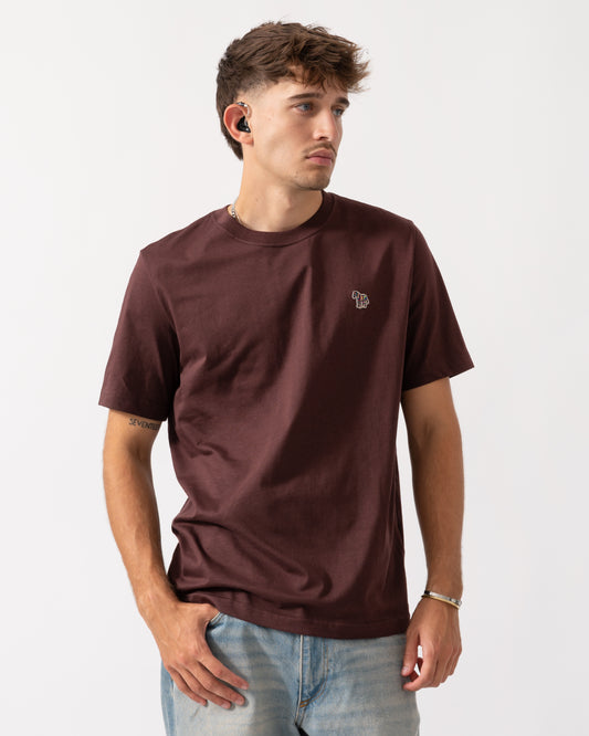 PS Paul Smith Mens Regular Fit Short Sleeve Zebra T-Shirt - 29B Dark Red