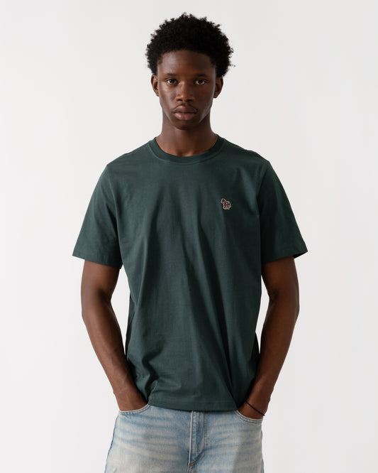 PS Paul Smith Mens Regular Fit Short Sleeve Zebra T-Shirt - 37D Petrol Green