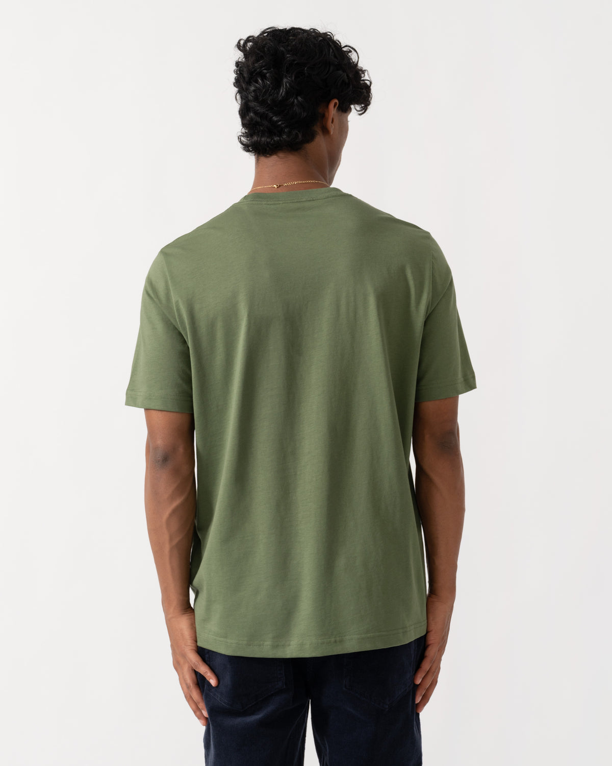 Back of PS Paul Smith Mens Regular Fit Table Football Graphic T-Shirt - 35D Military Green