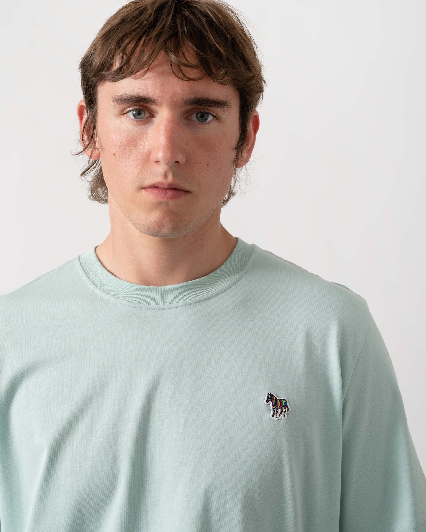 PS Paul Smith Mens Organic Cotton Zebra Logo T-Shirt - 30D Green