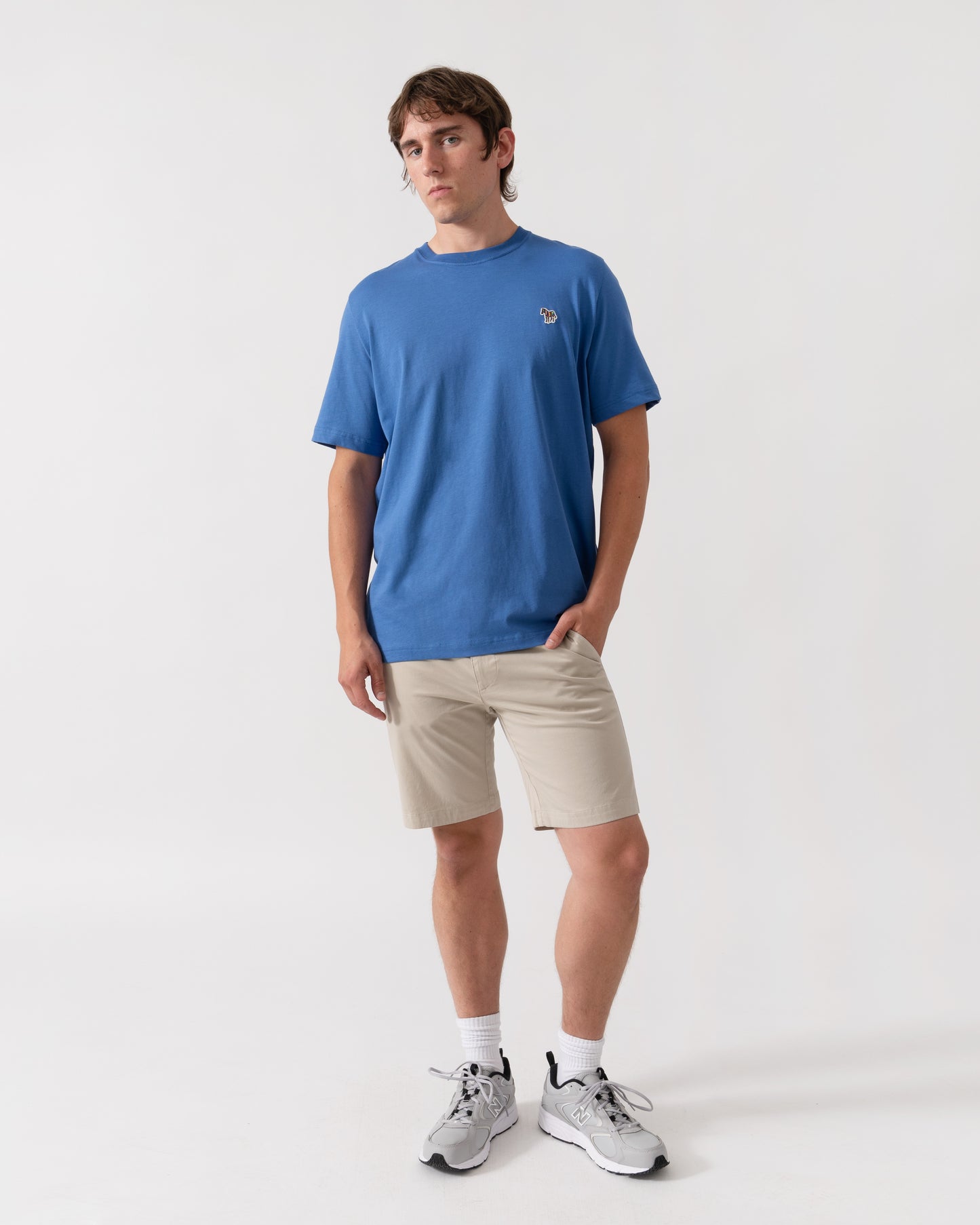 PS Paul Smith Mens Organic Cotton Zebra Logo T-Shirt - 44M Blue