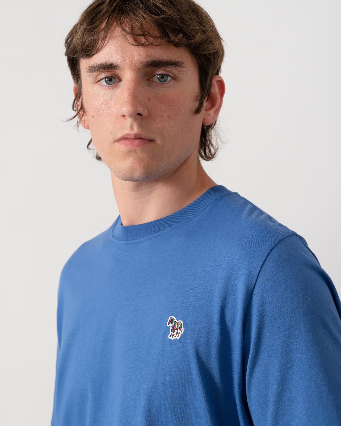 PS Paul Smith Mens Organic Cotton Zebra Logo T-Shirt - 44M Blue